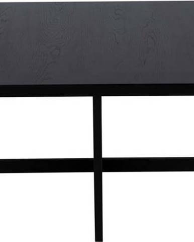 Černý konferenční stolek z dubového dřeva Canett Elliot, 100 x 100 cm