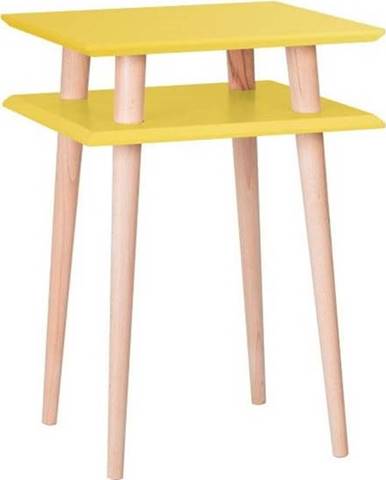 Žlutý odkládací stolek Ragaba Square, 43 x 43 cm
