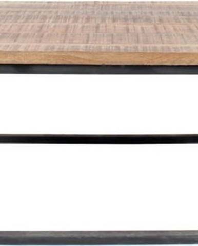 Černý konferenční stolek s deskou z mangového dřeva LABEL51 Box XL