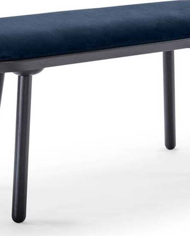 Modro-černá sametová lavice EMKO Naïve, 100 cm