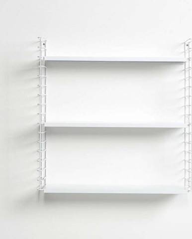 3patrový regál s bílými policemi Metaltex Libro, šířka 70 cm