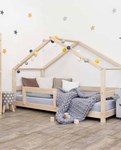 Dřevěná dětská postel domeček s bočnicí Benlemi Lucky, 120 x 200 cm
