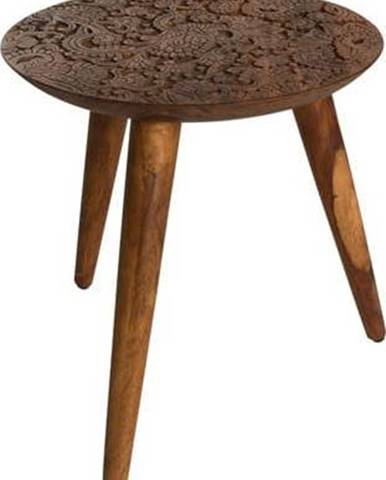 Odkládací stolek ze dřeva palisandru sheesham Dutchbone, ⌀ 35 cm