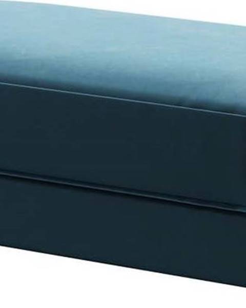 devichy Tmavě modrá sametová podnožka Devichy Laure, 112 x 60 cm