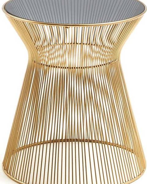 La Forma Odkládací stolek ve zlaté barvě Kave Home Jolene, výška 40 cm