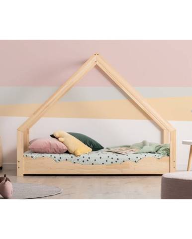 Domečková dětská postel z borovicového dřeva Adeko Loca Dork, 100 x 200 cm
