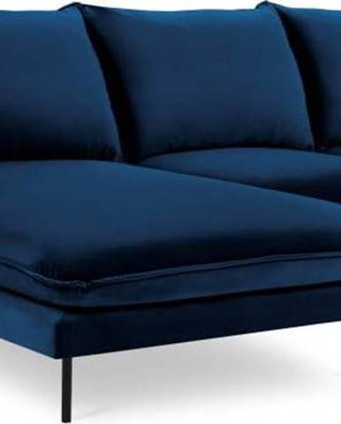 Modrá sametová rohová pohovka Cosmopolitan Design Vienna, levý roh