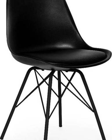 Sada 2 černých židlí s černým podnožím z kovu Bonami Essentials Eco