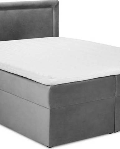 Šedá boxspring postel s úložným prostorem 200x200 cm Yucca – Mazzini Beds