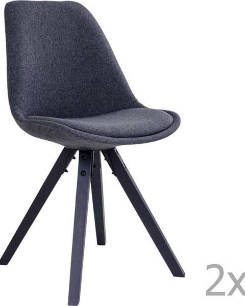 Sada 2 šedých jídelních židlí House Nordic Bergen