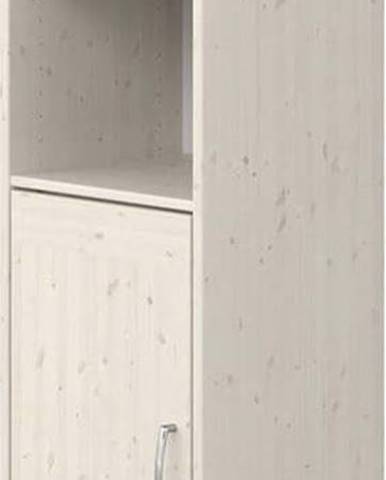 Bílá dětská skříňka z borovicového dřeva Flexa Classic, výška 133 cm