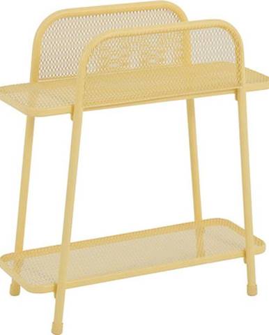 Žlutý kovový odkládací stolek na balkon Garden Pleasure MWH, výška 70 cm