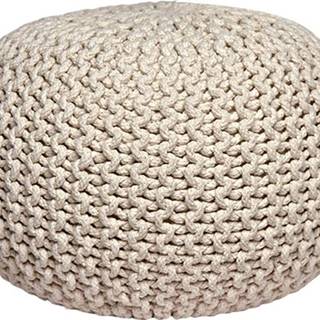 Krémový pletený puf LABEL51 Knitted