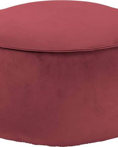 Korálově růžový sametový puf Actona Mie, ⌀ 60 cm
