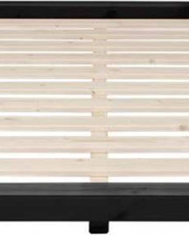 Postel z borovicového dřeva v černé barvě Karup Design Dock, 160 x 200 cm