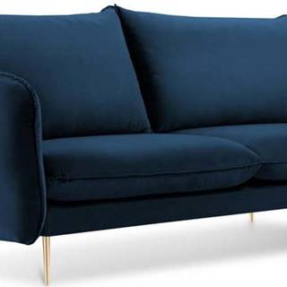 Modrá sametová pohovka Cosmopolitan Design Florence, 160 cm