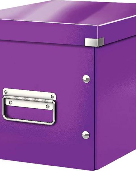 Leitz Fialový kartonový úložný box s víkem Click&Store - Leitz
