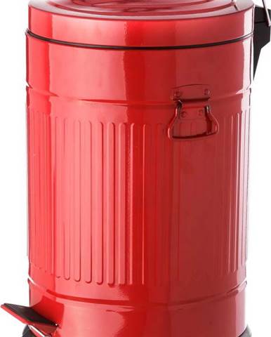 Červený pedálový kovový odpadkový koš Unimasa, 20 l