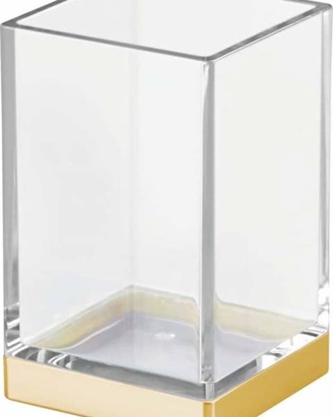 iDesign Plastový koupelnový kelímek s detailem ve zlaté barvě InterDesign