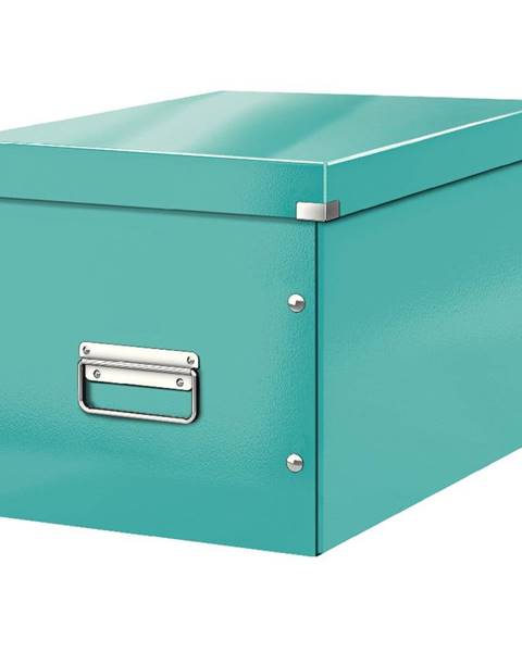 Leitz Tyrkysový kartonový úložný box s víkem Click&Store - Leitz