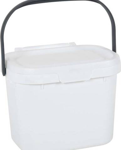 Bílá víceúčelová nádoba na kompostovatelný odpad s víkem Addis, 24,5 x 18,5 x 19 cm