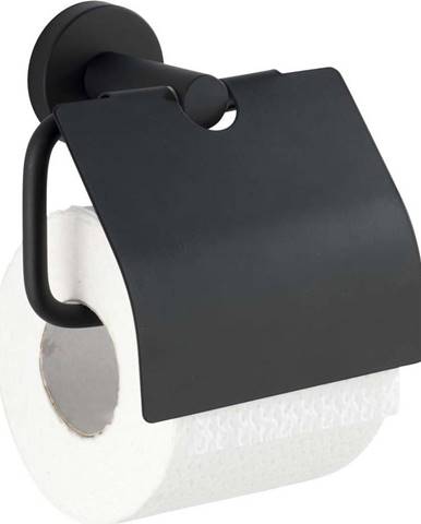 Černý držák na toaletní papír Wenko Bosio Cover