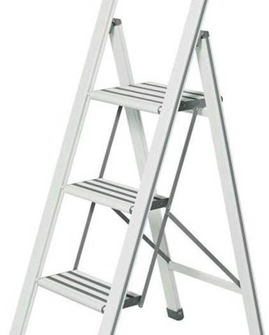 Bílé skládací schůdky Wenko Ladder Alu, výška 127 cm