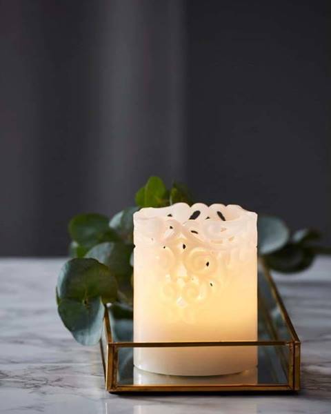 Best Season Bílá vosková LED svíčka Star Trading Clary, výška 10 cm
