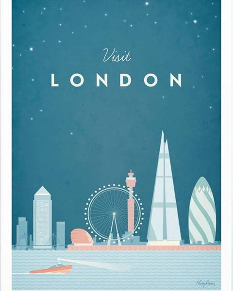 Travelposter Plakát Travelposter London, 30 x 40 cm