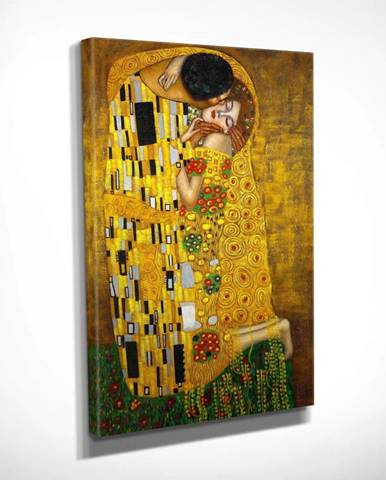 Nástěnná reprodukce na plátně Gustav Klimt The Kiss, 30 x 40 cm