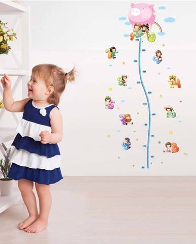 Nástěnná samolepka s dětským metrem Ambiance Balloon with Little Kids