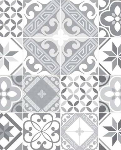 Sada 24 nástěnných samolepek Ambiance Wall Decal Cement Tiles Azulejos Micalina, 15 x 15 cm