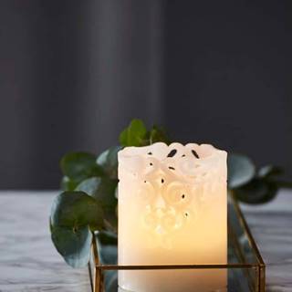 Bílá vosková LED svíčka Star Trading Clary, výška 10 cm