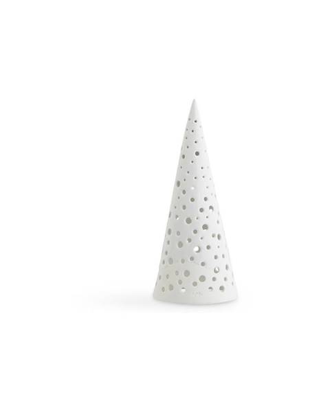 Kähler Design Bílý vánoční svícen z kostního porcelánu Kähler Design Nobili, výška 19 cm