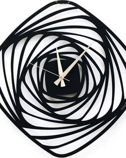 Pirudem Černé kovové nástěnné hodiny Girdap, ⌀ 50 cm