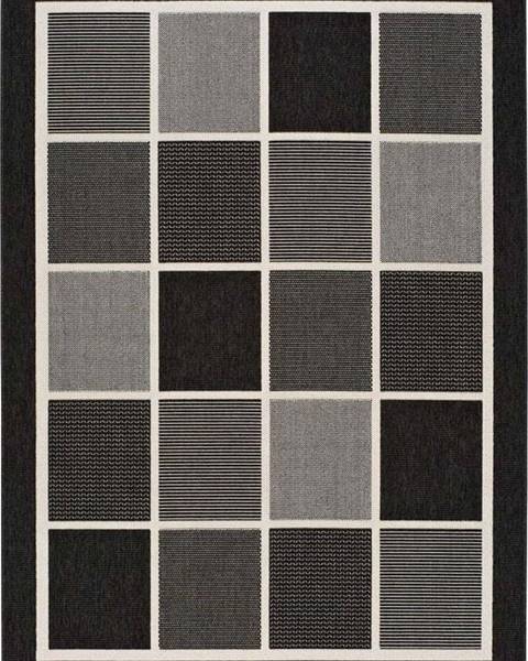 Černošedý venkovní koberec Universal Nicol Squares, 120 x 170 cm