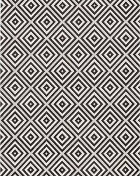 Bougari Černo-bílý venkovní koberec NORTHRUGS Karo, 80 x 200 cm