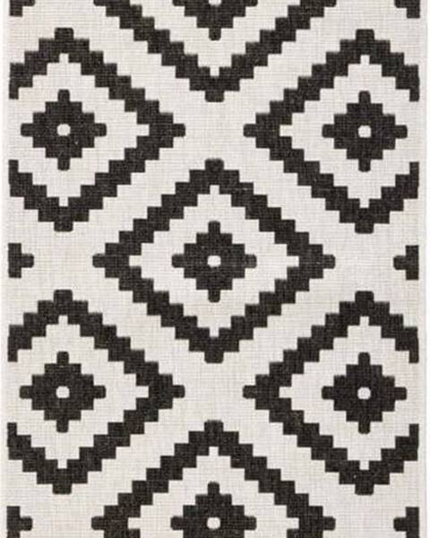Bougari Černo-krémová venkovní koberec NORTHRUGS Malta, 80 x 350 cm