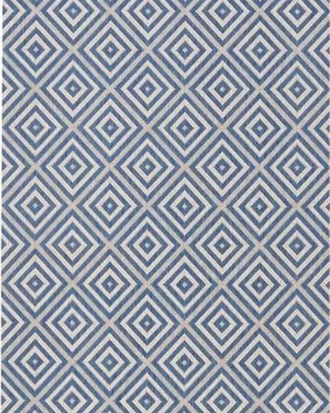 Bougari Modrý venkovní koberec NORTHRUGS Karo, 80 x 150 cm