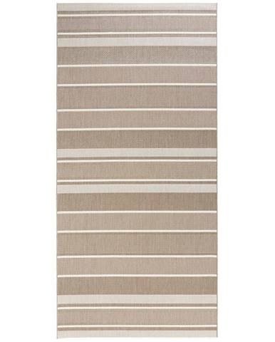 Béžový venkovní koberec Bougari Strap, 80 x 200 cm