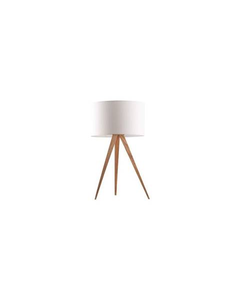 Zuiver Bílá stolní lampa Zuiver Tripod Wood, ø 28 cm