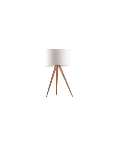 Bílá stolní lampa Zuiver Tripod Wood, ø 28 cm