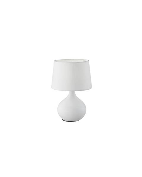 TRIO Bílá stolní lampa z keramiky a tkaniny Trio Martin, výška 29 cm