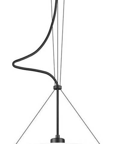 Bílé závěsné svítidlo s černým kabelem Sotto Luce Momo Glossy, ⌀ 33 cm