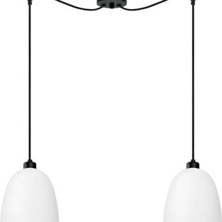 Bílé dvouramenné závěsné svítidlo s černým kabelem Sotto Luce Awa Matte