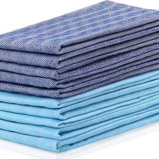 Sada 10 modro-tyrkysových bavlněných utěrek DecoKing Louie, 50 x 70 cm