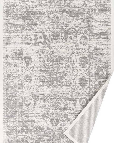 Narma Bílý vzorovaný oboustranný koberec Narma Palmse, 70 x 140 cm