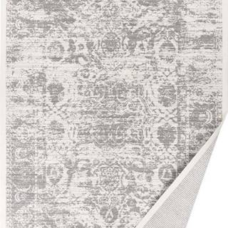 Bílý vzorovaný oboustranný koberec Narma Palmse, 70 x 140 cm