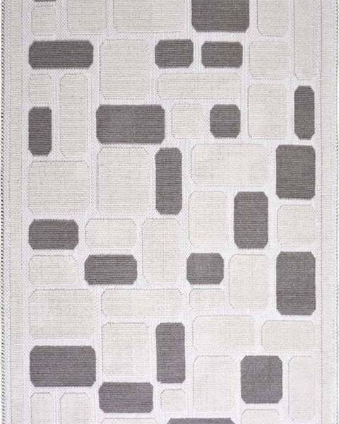 Vitaus Béžový bavlněný koberec Vitaus Mozaik, 60 x 90 cm