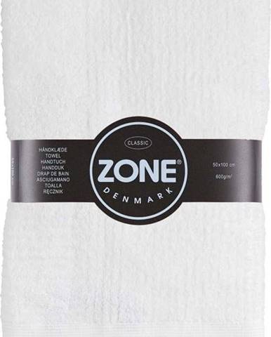 Bílý bavlněný ručník Zone Classic, 50 x 100 cm